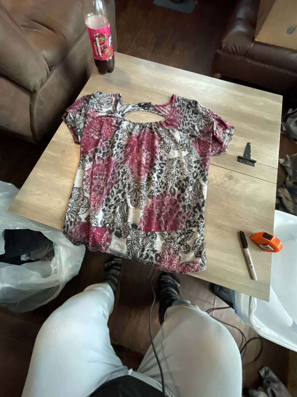 #D26 AB Studio Blouse Size L Multicolor Paisley Print